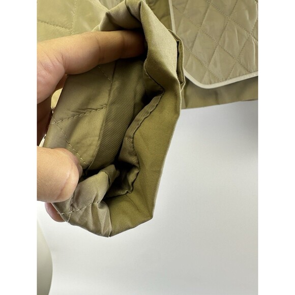 Grey Lab Quilted Jacket Olive Stand Collar Hidden Zip Button Cuff Womens Medium - Picture 5 of 16